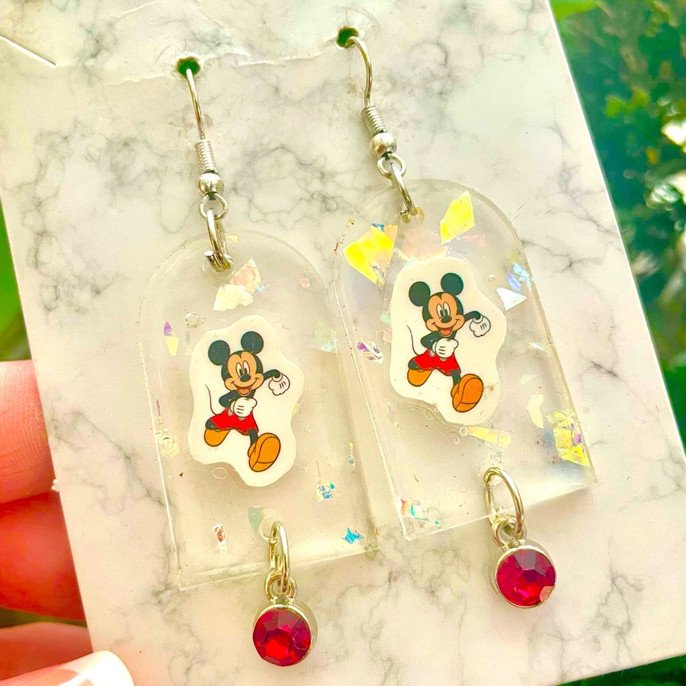 Mickey Mouse Acrylic Dangle Earrings